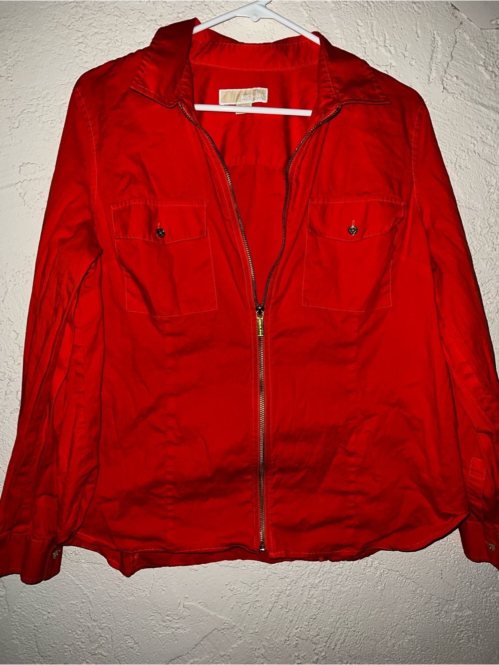 Women’s Red Zip-Front Light Jacket Michael Kors Orange xl